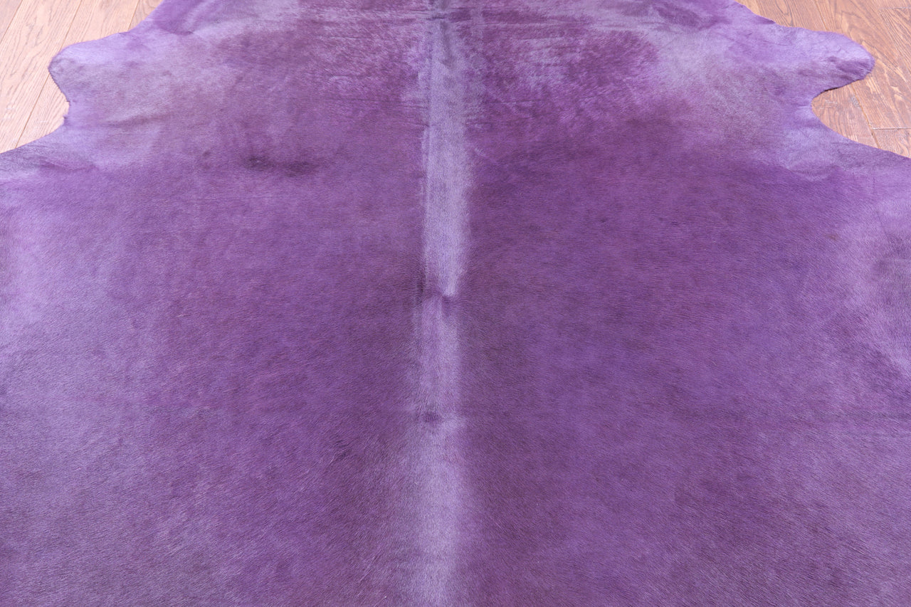 Purple Dyed Natural Cowhide Rug - Large 6' 8"H x 6' 2"W