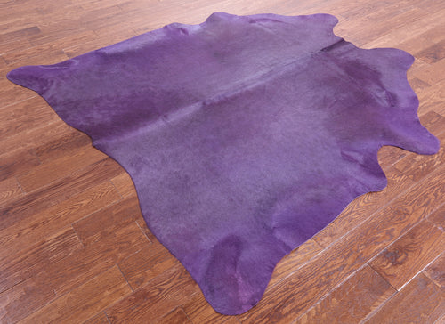 Purple Dyed Natural Cowhide Rug - Large 6' 8