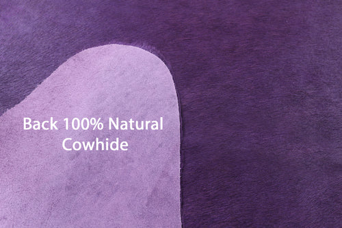 Purple Dyed Natural Cowhide Rug - Large 6' 8