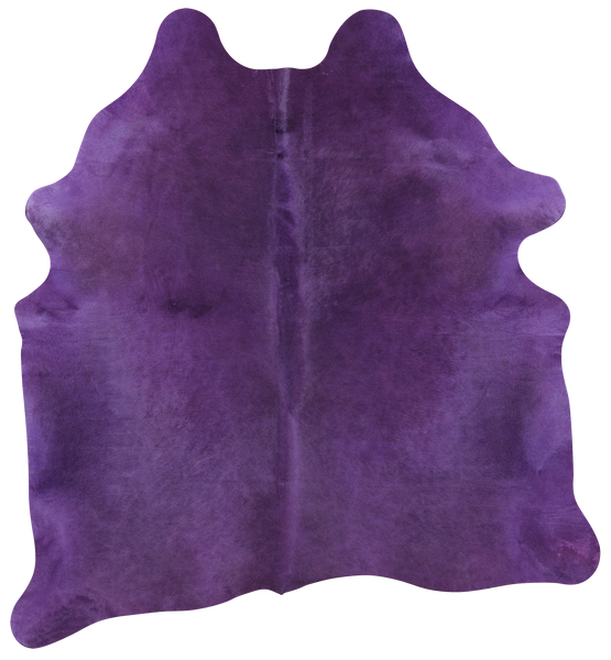 Purple Dyed Natural Cowhide Rug - Large 6' 8"H x 6' 2"W