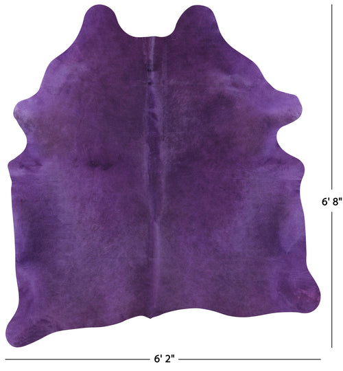 Purple Dyed Natural Cowhide Rug - Large 6' 8
