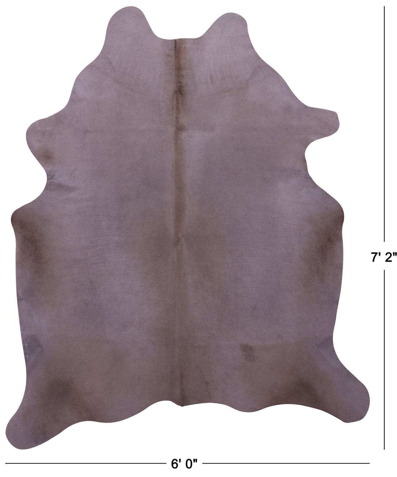 Grey Dyed Natural Cowhide Rug - X-Large 7' 2"H x 6' 0"W