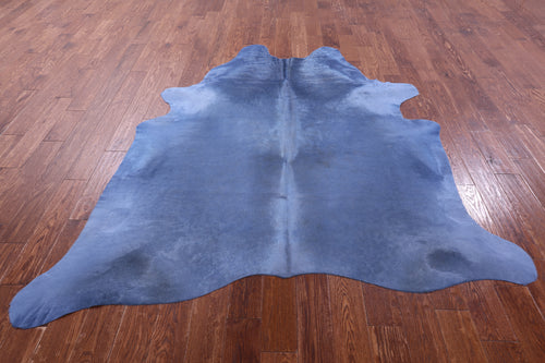 Blue Dyed Natural Cowhide Rug - X-Large 7' 3