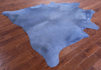 Thumbnail for Blue Dyed Natural Cowhide Rug - X-Large 7' 3