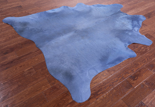 Blue Dyed Natural Cowhide Rug - X-Large 7' 3