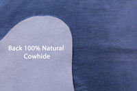 Thumbnail for Blue Dyed Natural Cowhide Rug - X-Large 7' 3