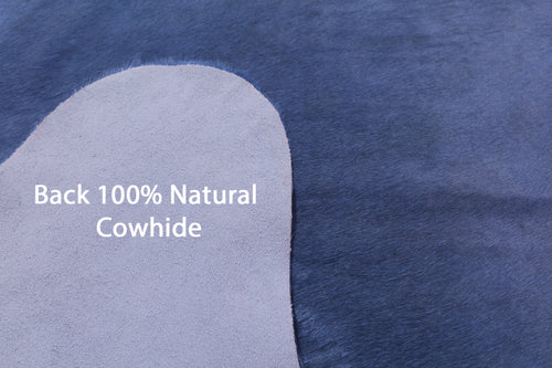 Blue Dyed Natural Cowhide Rug - X-Large 7' 3