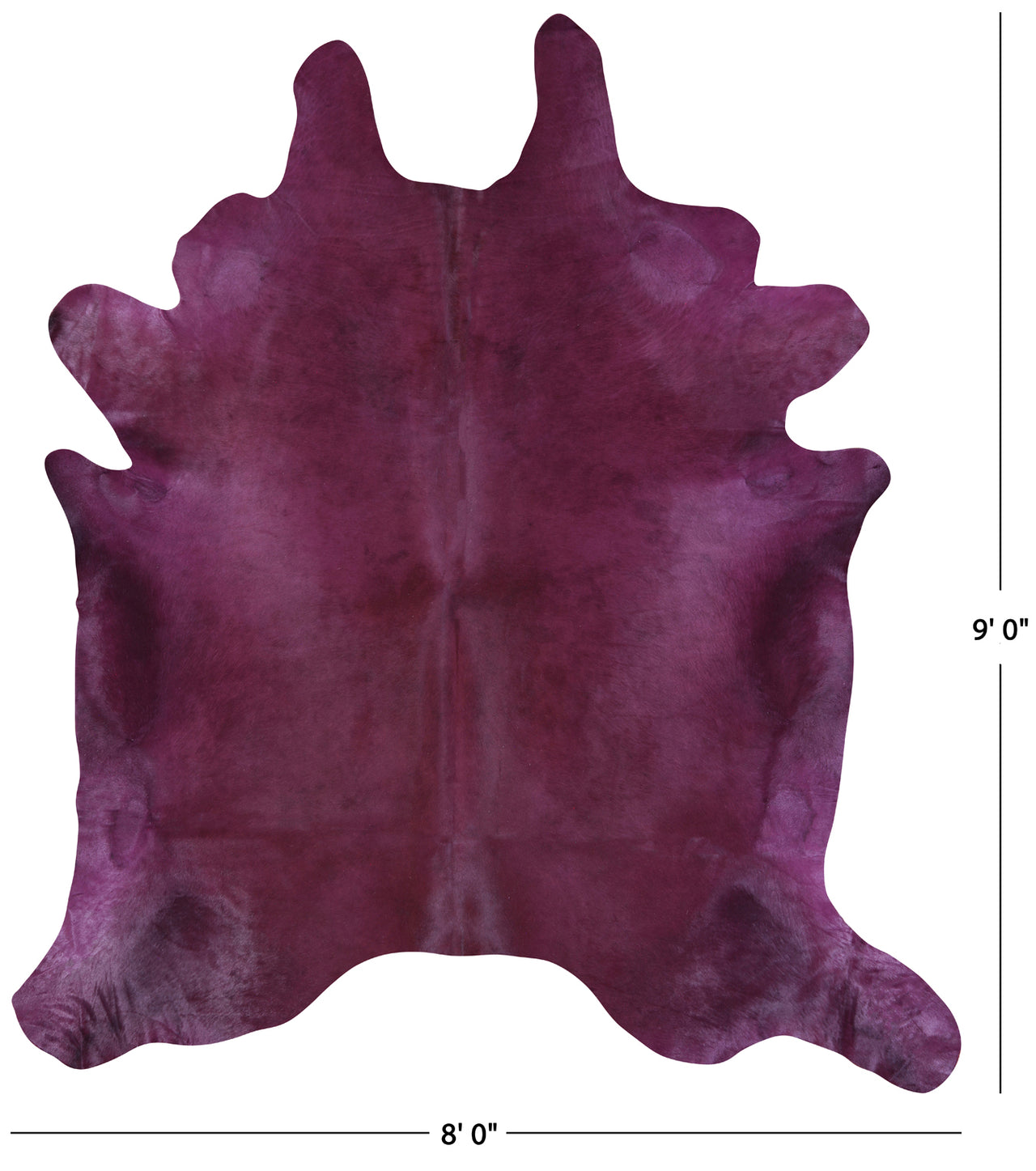Purple Dyed Natural Cowhide Rug - XX-Large 9' 0"H x 8' 0"W