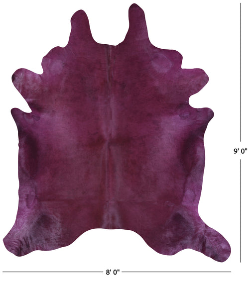 Purple Dyed Natural Cowhide Rug - XX-Large 9' 0
