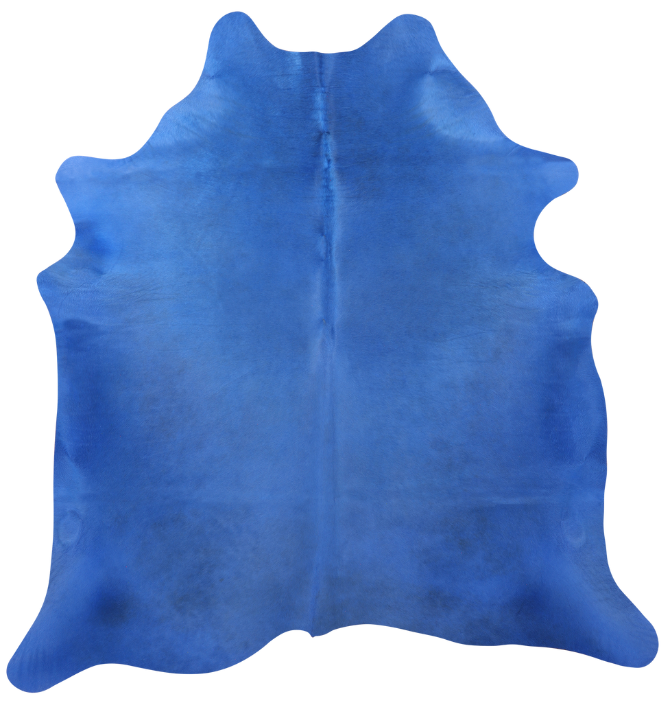Blue Dyed Natural Cowhide Rug - X-Large 7' 0"H x 6' 7"W