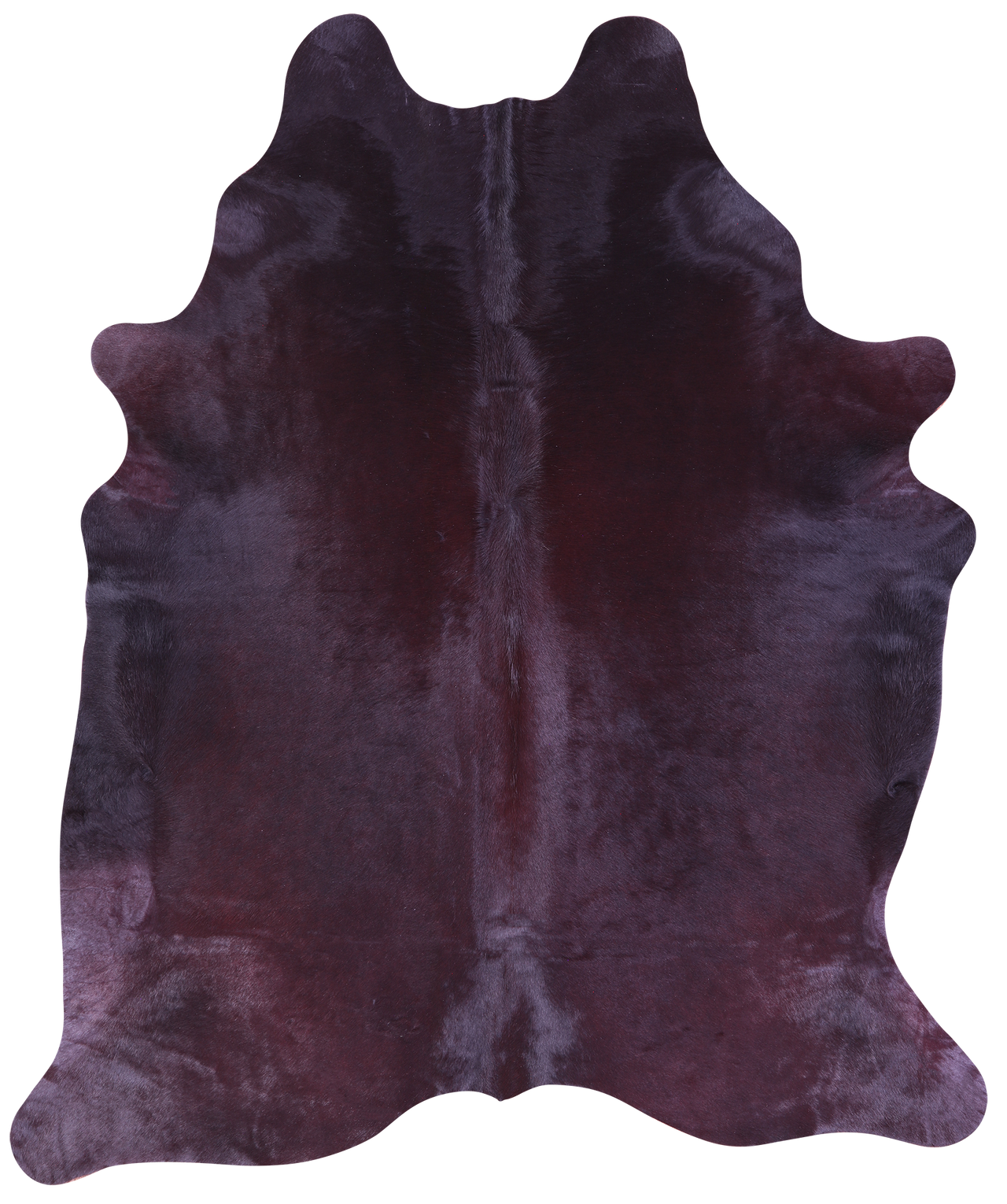 Burgundy Dyed Natural Cowhide Rug - X-Large 7' 0"H x 6' 1"W