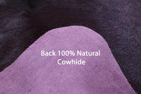 Thumbnail for Burgundy Dyed Natural Cowhide Rug - X-Large 7' 0