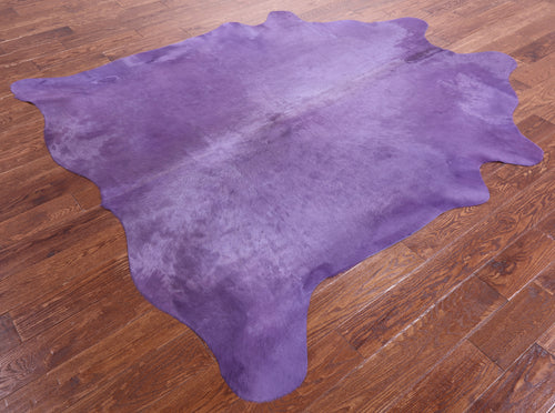 Purple Dyed Natural Cowhide Rug - X-Large 7' 3