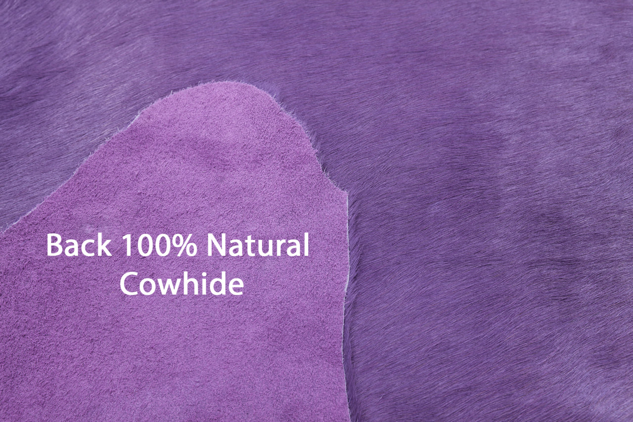 Purple Dyed Natural Cowhide Rug - X-Large 7' 3"H x 6' 4"W