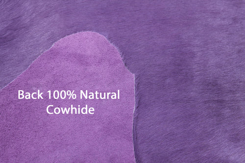 Purple Dyed Natural Cowhide Rug - X-Large 7' 3