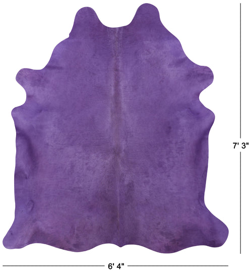 Purple Dyed Natural Cowhide Rug - X-Large 7' 3