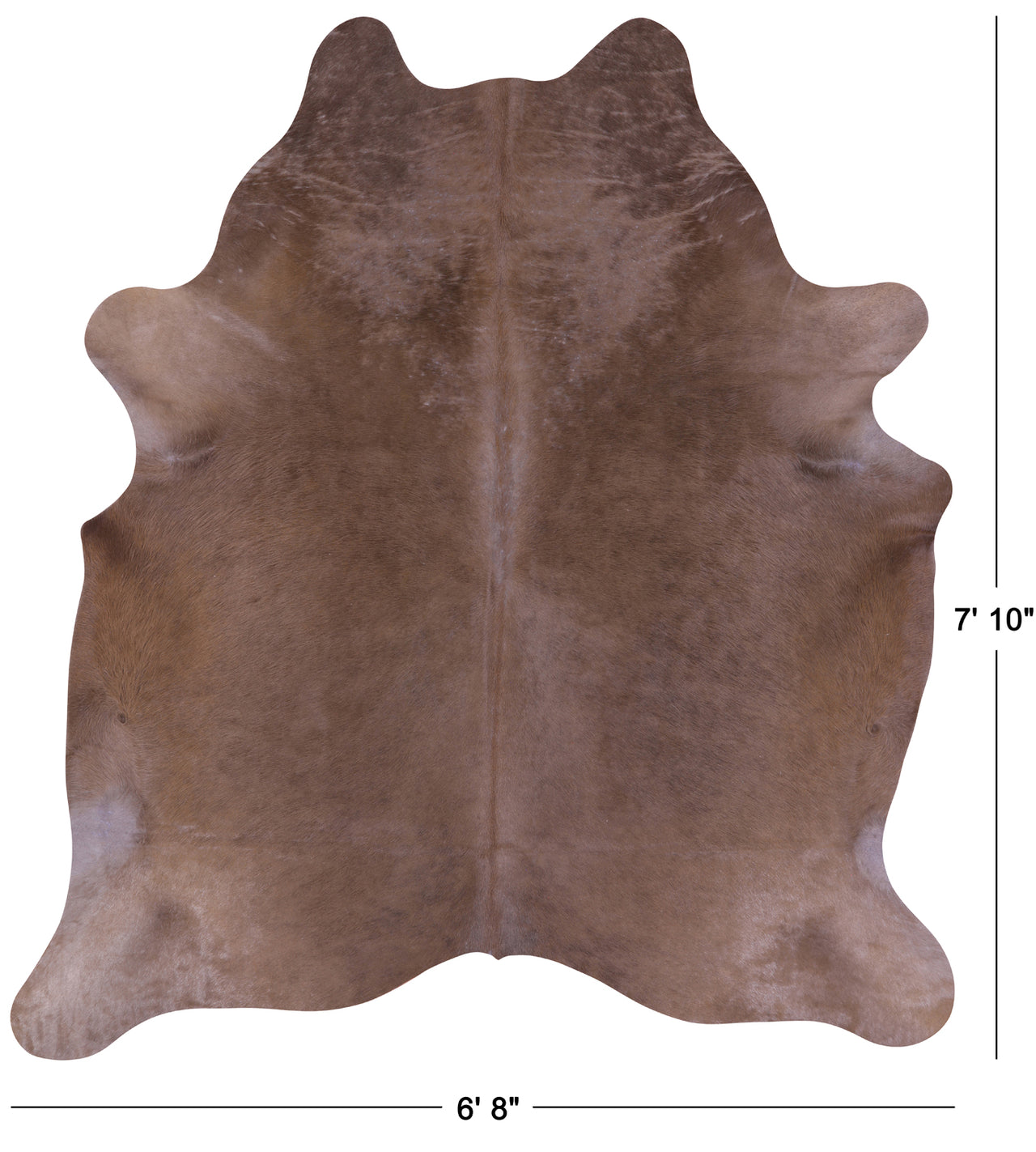 Brown Dyed Natural Cowhide Rug - XX-Large 7' 10"H x 6' 8"W