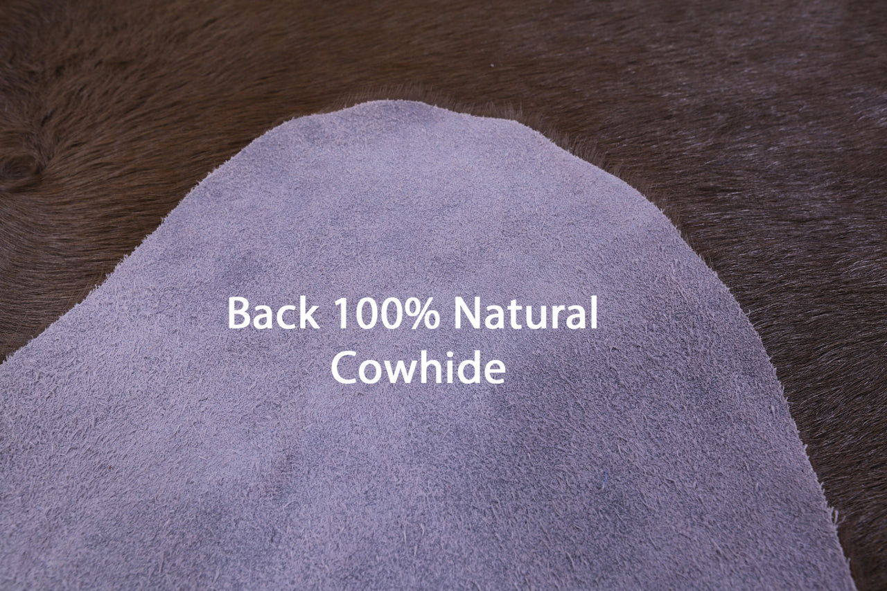 Brown Dyed Natural Cowhide Rug - XX-Large 7' 10"H x 6' 8"W