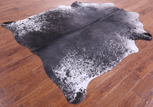 Black Salt & Pepper Natural Cowhide Rug - X-Large 7' 1