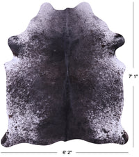 Thumbnail for Black Salt & Pepper Natural Cowhide Rug - X-Large 7' 1