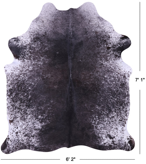 Black Salt & Pepper Natural Cowhide Rug - X-Large 7' 1