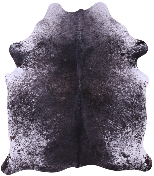 Black Salt & Pepper Natural Cowhide Rug - X-Large 7' 1"H x 6' 2"W
