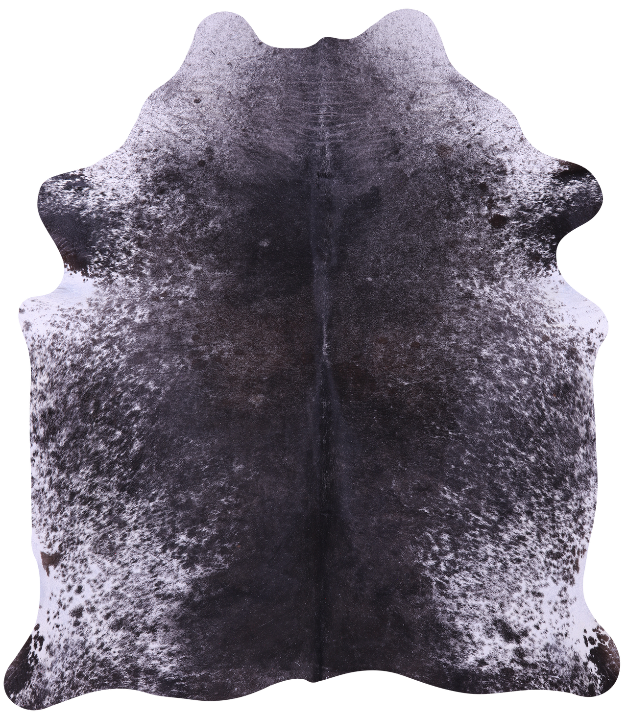 Black Salt & Pepper Natural Cowhide Rug - X-Large 7' 1"H x 6' 2"W