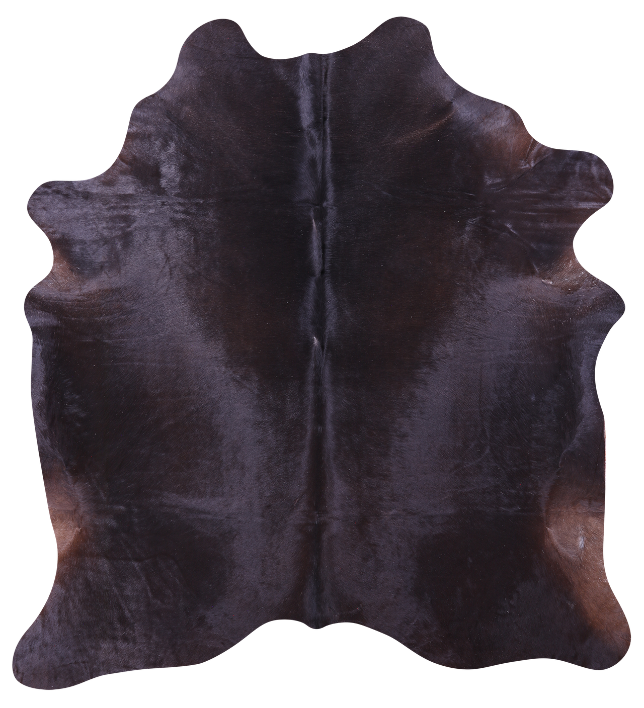 Dark Brown Natural Cowhide Rug - X-Large 7' 6"H x 6' 9"W