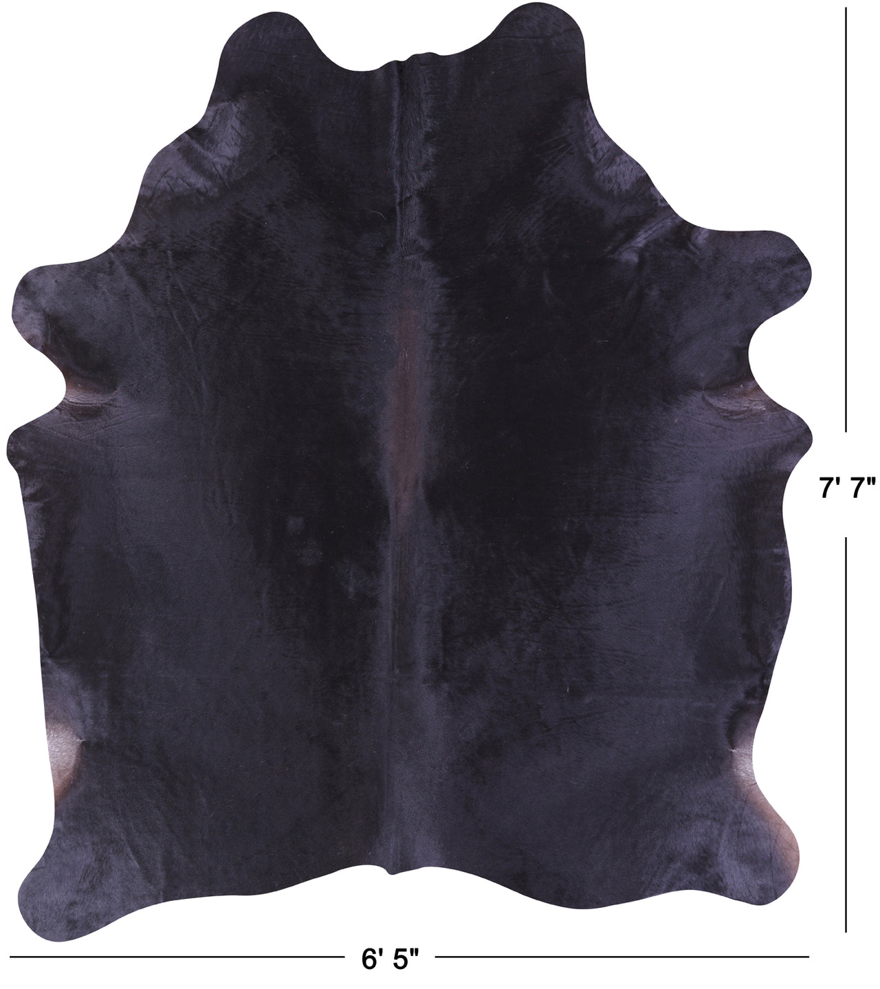 Black Natural Cowhide Rug - X-Large 7' 7"H x 6' 5"W