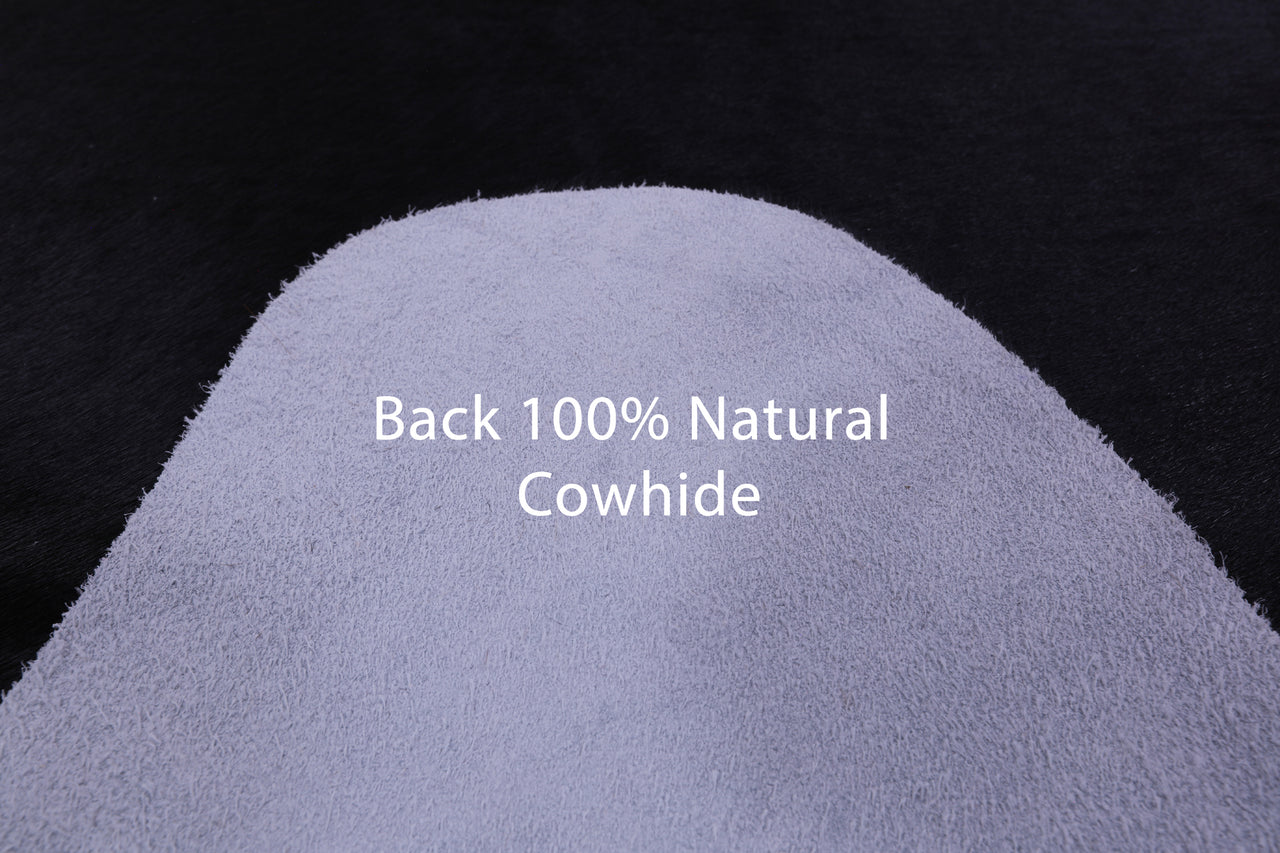 Black Natural Cowhide Rug - X-Large 7' 7"H x 6' 5"W