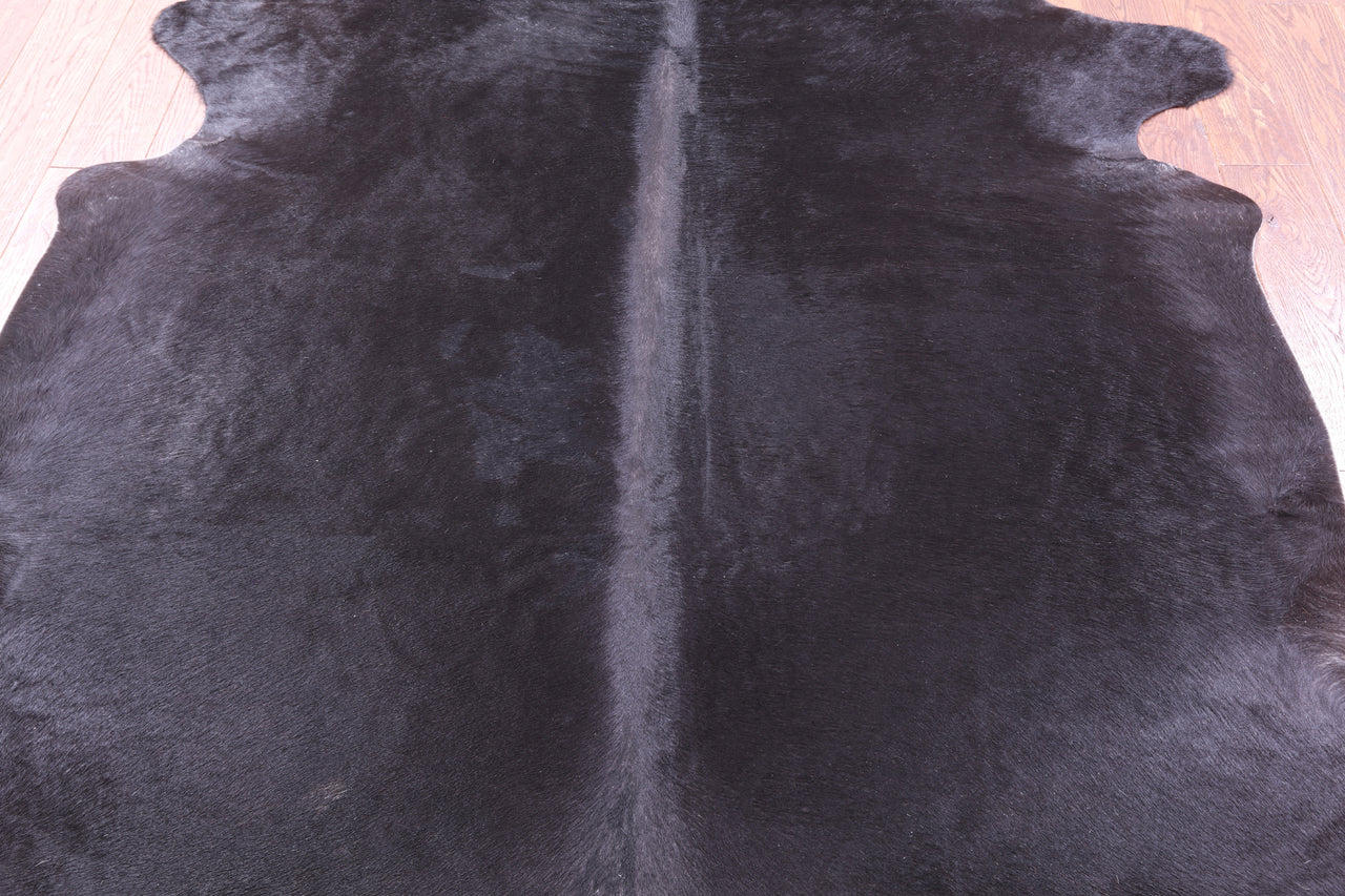 Black Natural Cowhide Rug - X-Large 7' 2"H x 6' 0"W