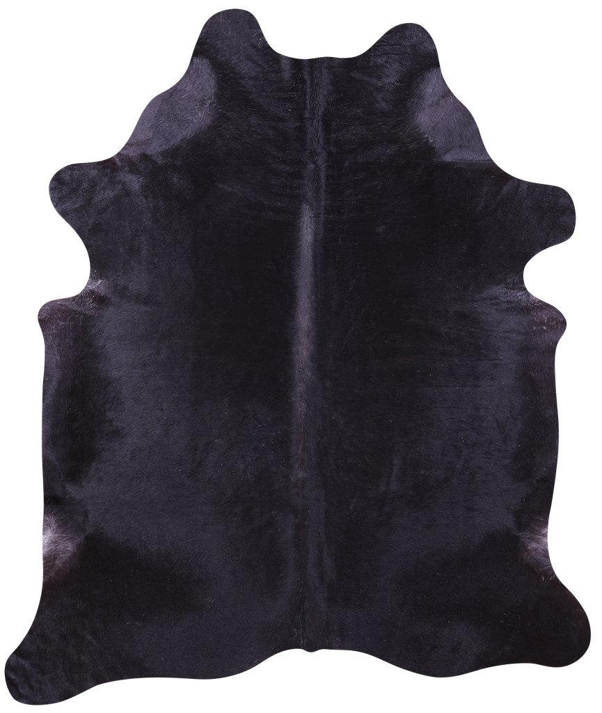 Black Natural Cowhide Rug - X-Large 7' 2"H x 6' 0"W