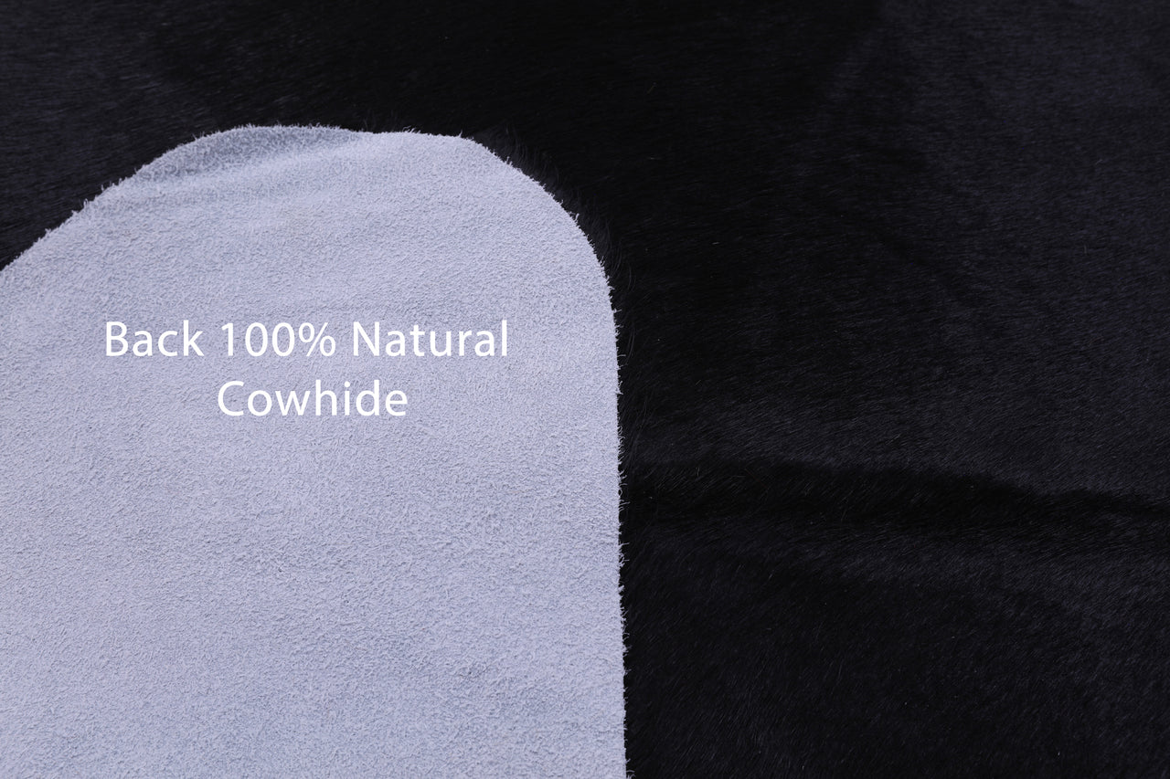 Black Natural Cowhide Rug - X-Large 7' 7"H x 6' 10"W
