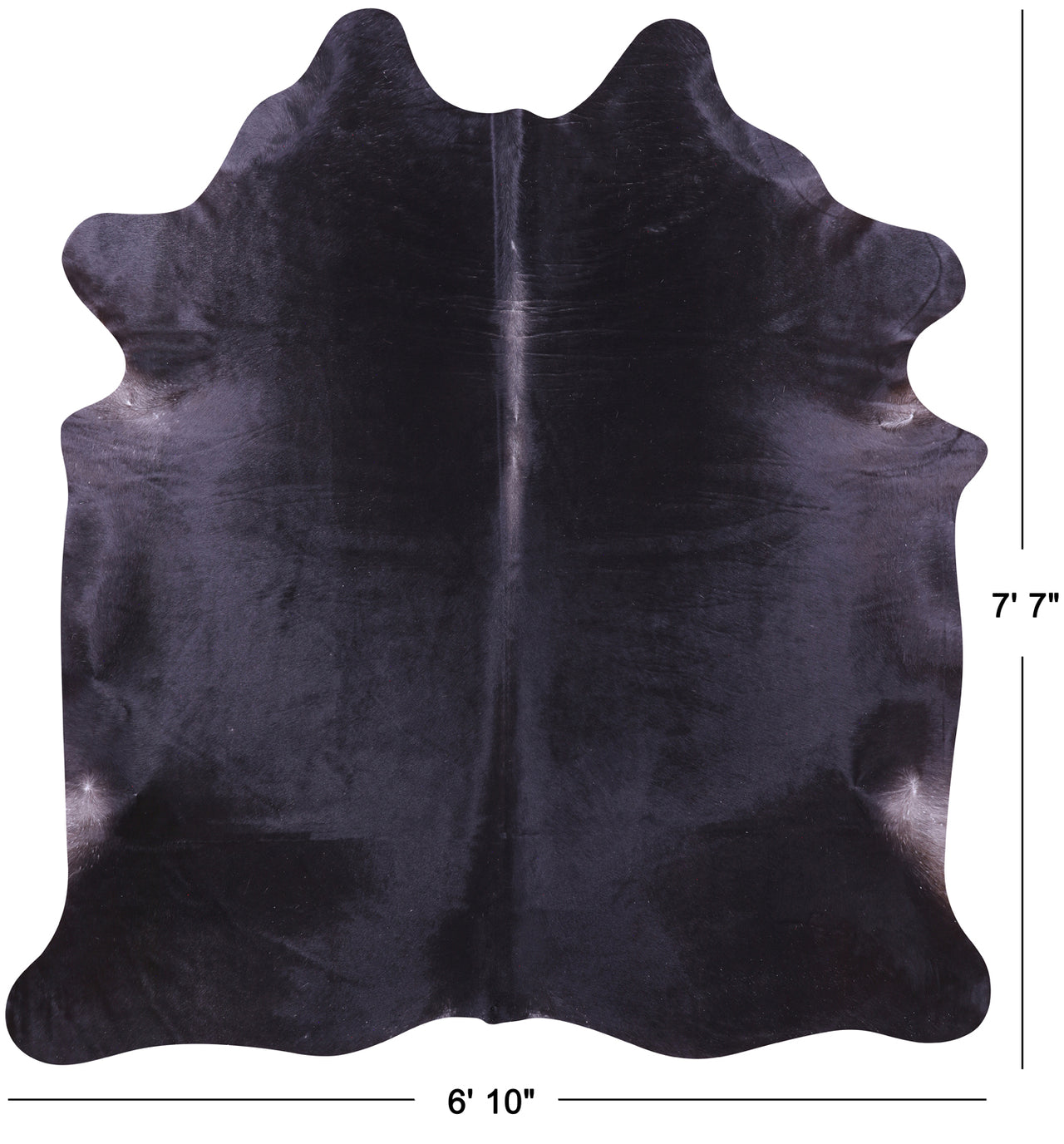 Black Natural Cowhide Rug - X-Large 7' 7"H x 6' 10"W