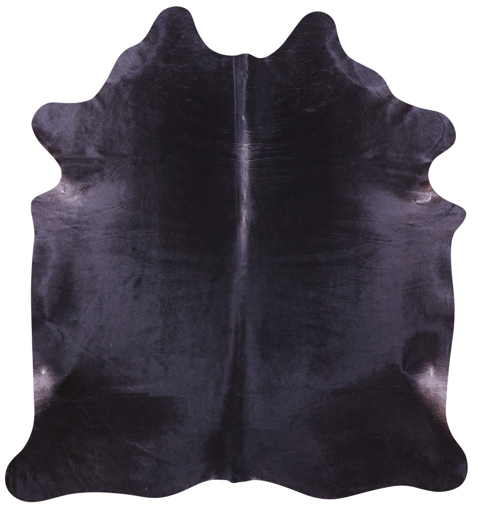 Black Natural Cowhide Rug - X-Large 7' 7"H x 6' 10"W