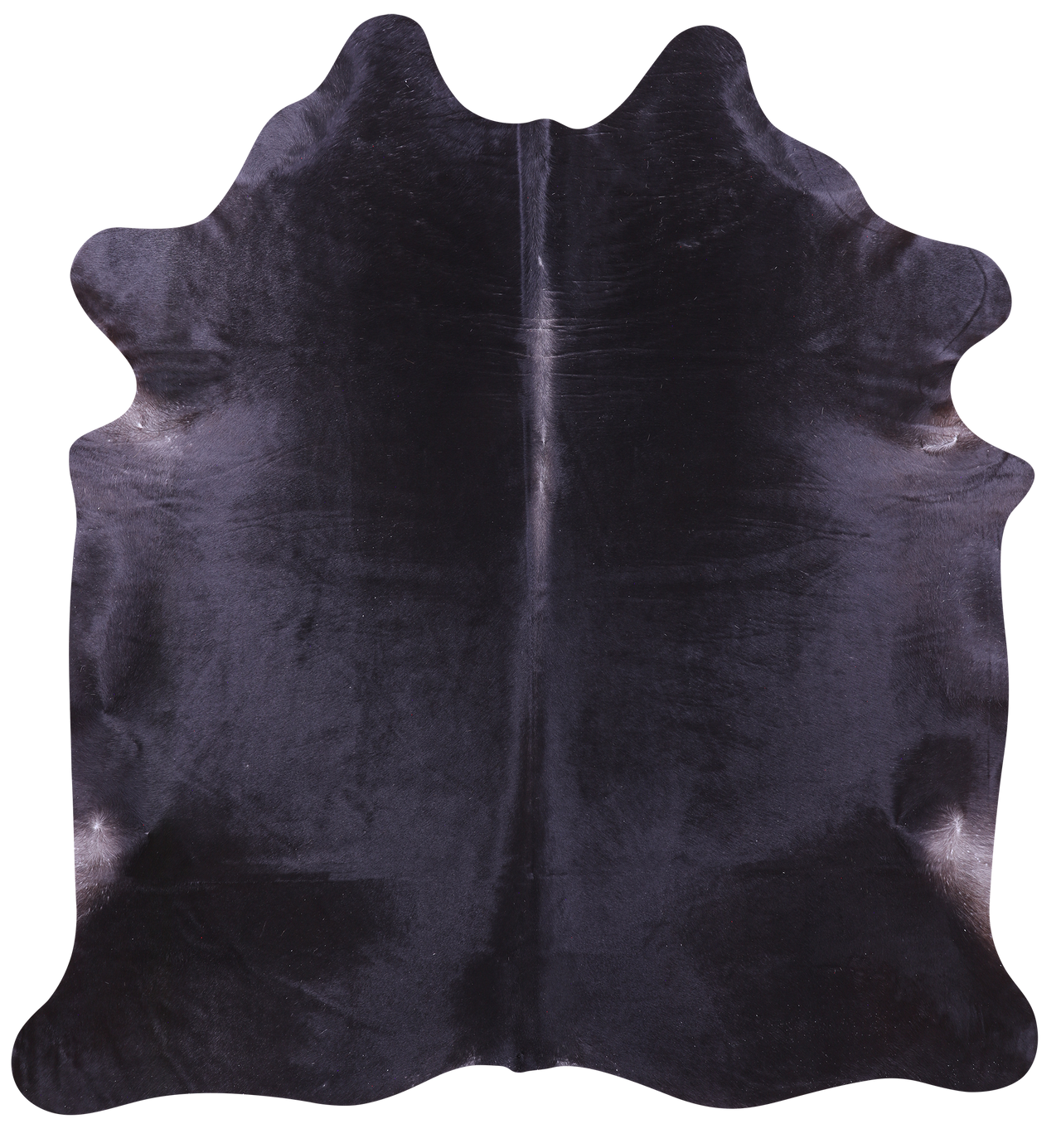 Black Natural Cowhide Rug - X-Large 7' 7"H x 6' 10"W