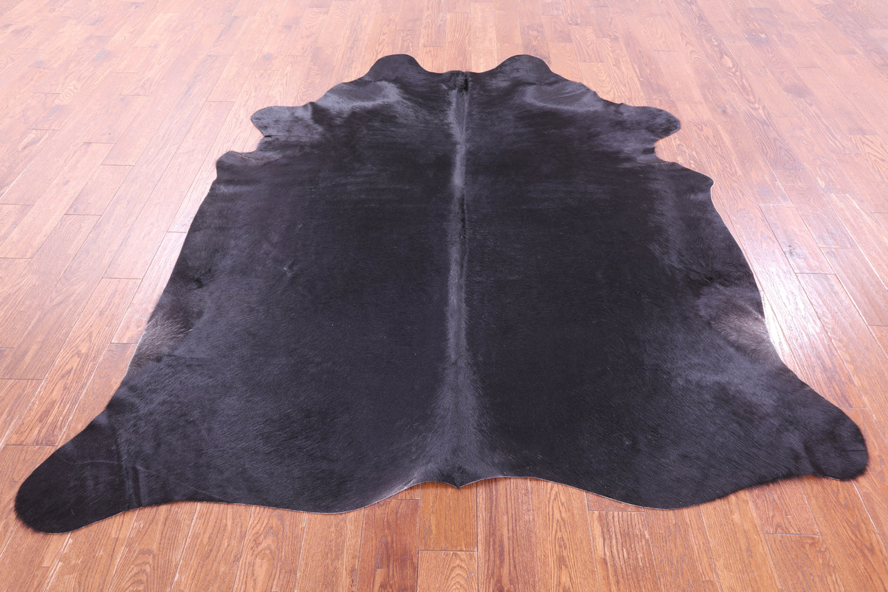 Black Natural Cowhide Rug - X-Large 7' 7"H x 6' 7"W