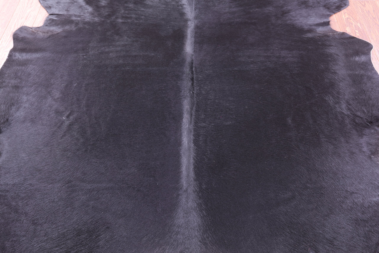 Black Natural Cowhide Rug - X-Large 7' 7"H x 6' 7"W