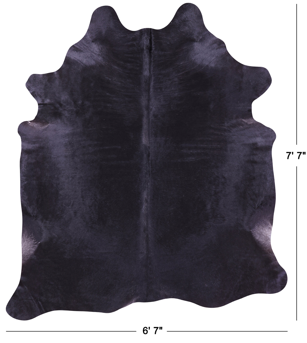 Black Natural Cowhide Rug - X-Large 7' 7"H x 6' 7"W