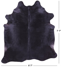 Thumbnail for Black Natural Cowhide Rug - X-Large 7' 7