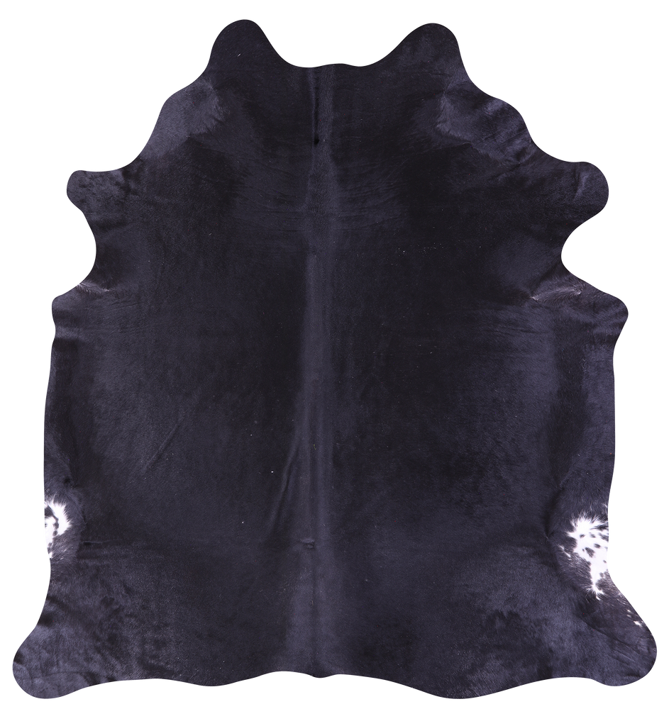 Black Natural Cowhide Rug - X-Large 7' 3"H x 6' 8"W