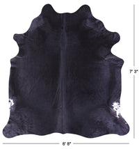 Thumbnail for Black Natural Cowhide Rug - X-Large 7' 3