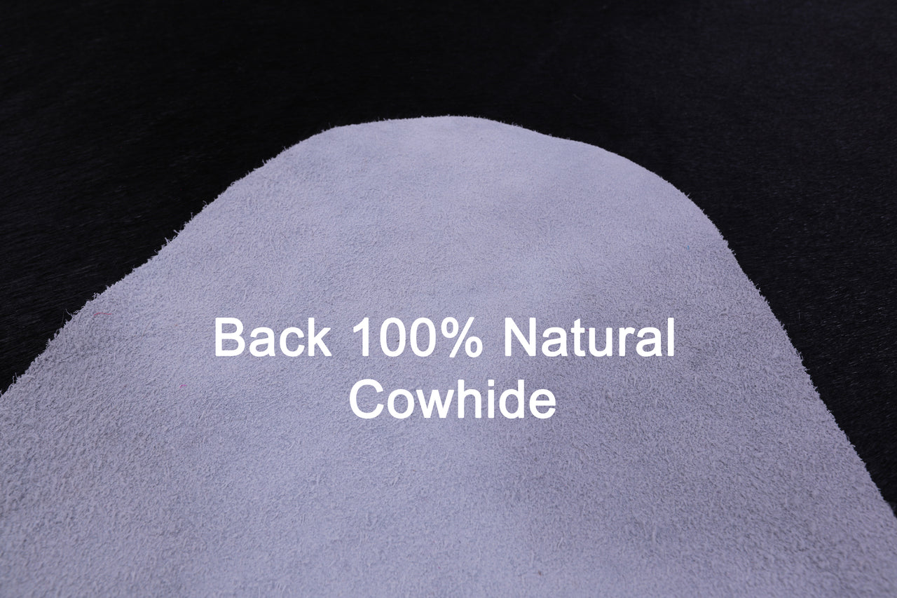Black Natural Cowhide Rug - X-Large 7' 3"H x 6' 8"W