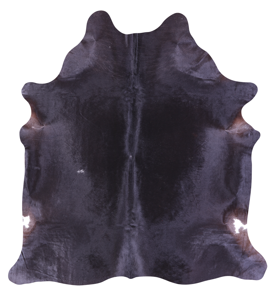 Black Natural Cowhide Rug - X-Large 7' 4"H x 6' 8"W