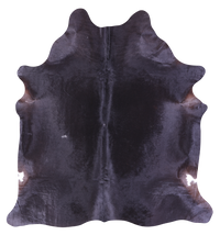 Thumbnail for Black Natural Cowhide Rug - X-Large 7' 4