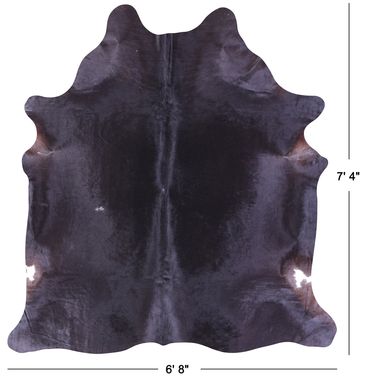 Black Natural Cowhide Rug - X-Large 7' 4"H x 6' 8"W