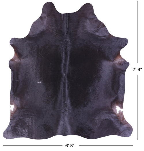Black Natural Cowhide Rug - X-Large 7' 4