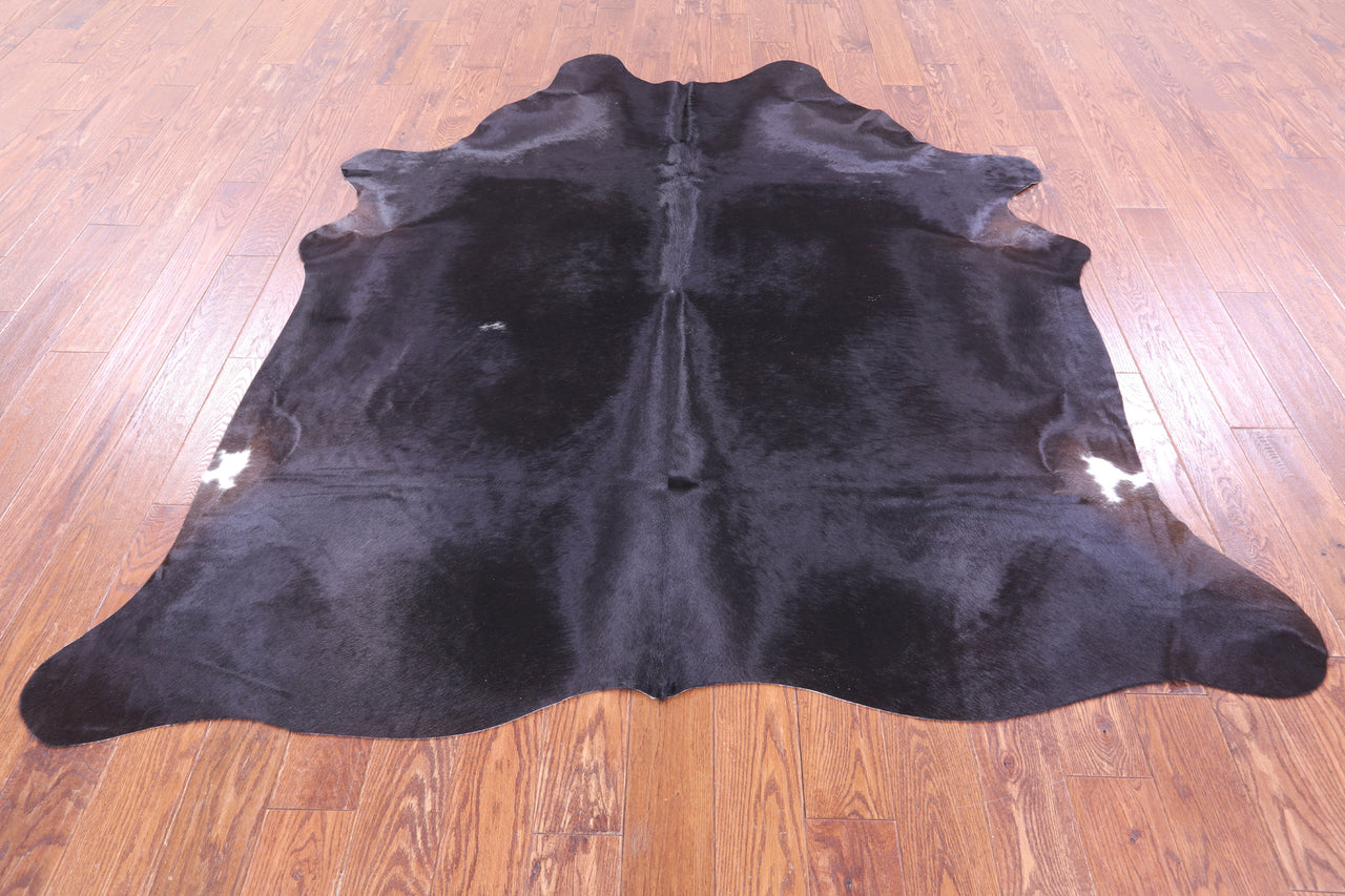 Black Natural Cowhide Rug - X-Large 7' 4"H x 6' 8"W