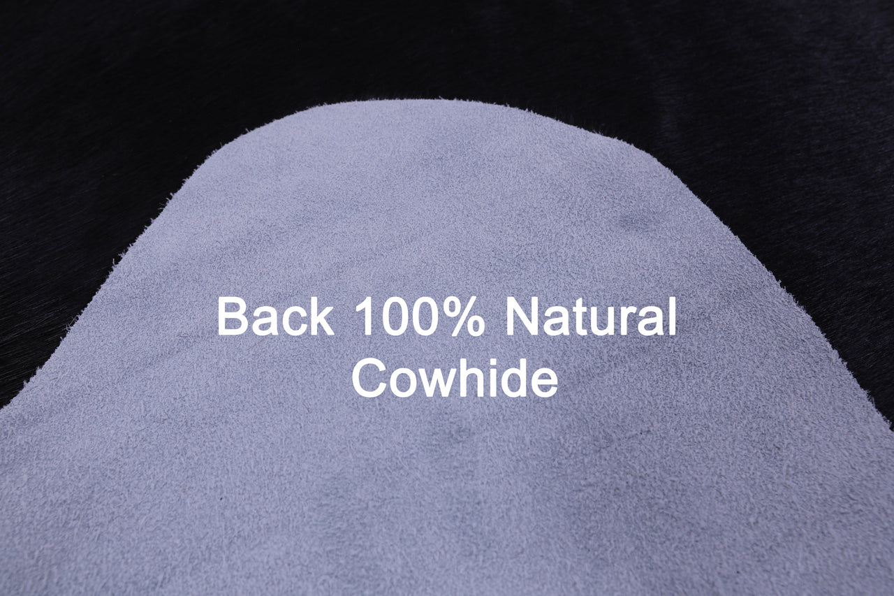 Black Natural Cowhide Rug - X-Large 7' 4"H x 6' 8"W