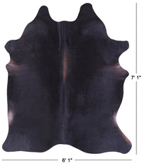 Thumbnail for Black Natural Cowhide Rug - X-Large 7' 1